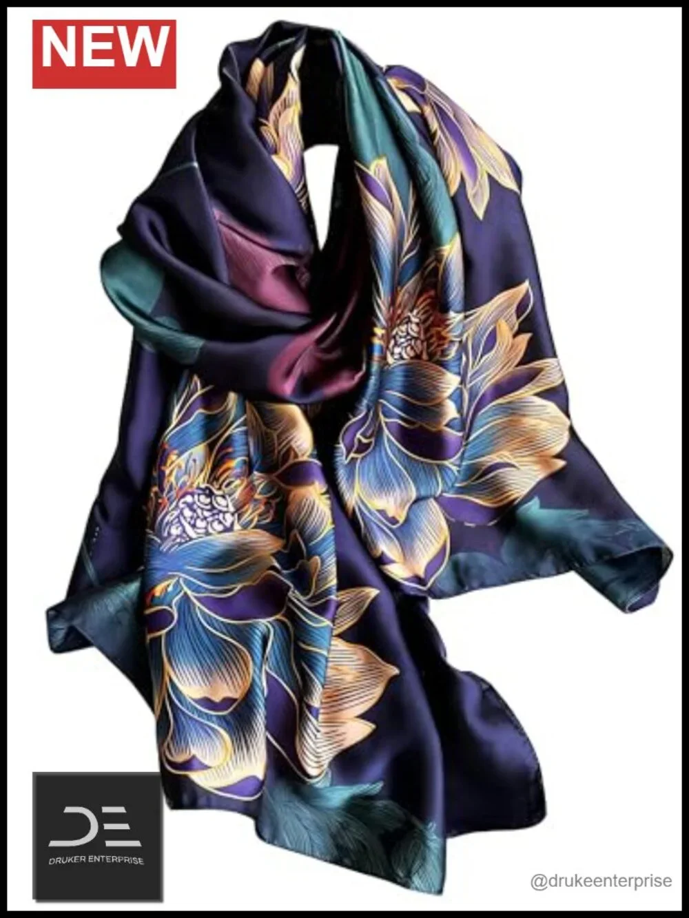Satin Scarf for Women, Large Shawl Wrap, Lightweight Silk Feel, Hand Wash